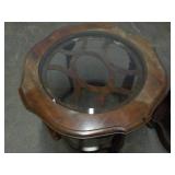 2 Wood and Glass End Tables 25 x 21...