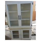2 pc Wood and Glass Display Cabinet...