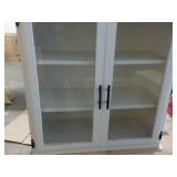 2 pc Wood and Glass Display Cabinet...