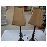 2 Metal Lamps with Shades 30" tall...
