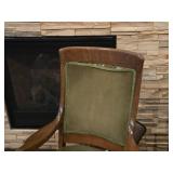 Vintage Padded Wooden Slipper Rocking Chair