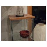 Wood / Glass Door Display Cabinet 1-door/5-shelf 17" x 14" x 54"