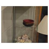 Wood / Glass Door Display Cabinet 1-door/5-shelf 17" x 14" x 54"