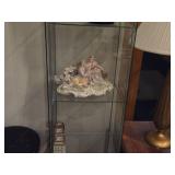 Wood / Glass Door Display Cabinet 1-door/5-shelf 17" x 14" x 54"