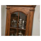 Wood / Glass Door Corner Display Cabinet 2-door/5-shelf