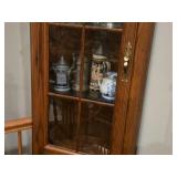 Wood / Glass Door Corner Display Cabinet 2-door/5-shelf