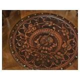 Vintage Victorian Quartersawn Oak Wooden Rocking Chair with Leather Seat