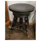 Vintage Victorian Piano Stool with Glass Ball and Claw Feet | Adjustable