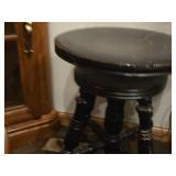 Vintage Victorian Piano Stool with Glass Ball and Claw Feet | Adjustable