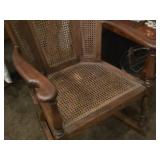 Vintage Victorian Solid Oak Eastlake style Cane Rocking Chair