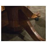 Vintage Quarter Sawn Oak Claw Foot Pedestal Dining Table