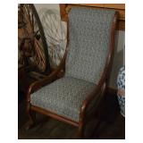 Vintage Victorian Eastlake style Wooden High Back Rocking Chair