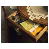 Vintage Drop Leaf Side Table w/ Barley Twist Legs 1-drawer