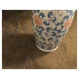 Vintage Chinese 25" Famille Rose pattern Porcelain Table Vase