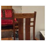 Wooden Ladder-Back Bungalow Swivel Rolling Office Arm Chair