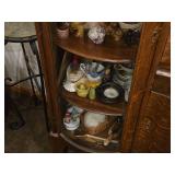 Vintage Victorian Quarter Sawn Tiger Oak Wood Side-By-Side Secretary Desk with Display Cabinet