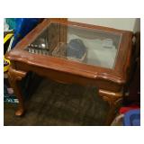 Glass Top / Wooden Side Table