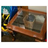 Glass Top / Wooden Side Table