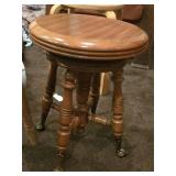 Vintage Wooden Ball and Claw Piano Stool