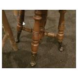 Vintage Wooden Ball and Claw Piano Stool