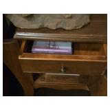Wooden Side Table 1-door/1-drawer with Magazine Racks