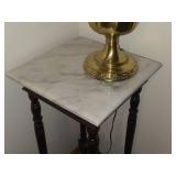Marble Top / Wood Side Table