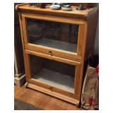 Wood / Glass Door Barrister Bookcase 2-tier