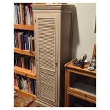 Louvered Wood Storage Cabinet