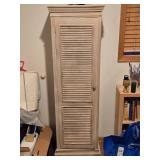 Louvered Wood Storage Cabinet