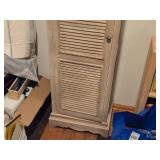 Louvered Wood Storage Cabinet