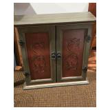 Handpainted Wooden Storage Cabinet 2-door/2-drawer/3-tier