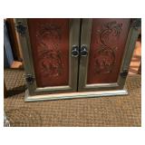 Handpainted Wooden Storage Cabinet 2-door/2-drawer/3-tier