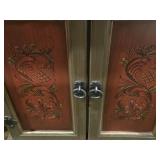 Handpainted Wooden Storage Cabinet 2-door/2-drawer/3-tier