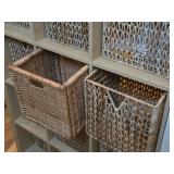 Ikea Kallax Shelving Cabinet 16-bin/2-door/4-drawer with (12) Wicker Storage Boxes