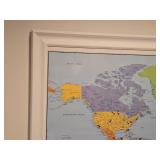 Framed Map of the World by Maps.com