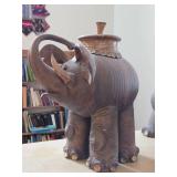 Jar with Lid - Elephant by J.A. Hamilton Signed circa 1980