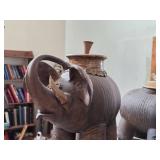 Jar with Lid - Elephant by J.A. Hamilton Signed circa 1980