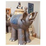 Jar with Lid - Elephant with Indian Rider by Hamilton Signed circa 1981