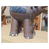 Jar with Lid - Elephant with Indian Rider by Hamilton Signed circa 1981