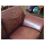 Leather Living Room Sofa (burgundy)