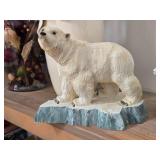 Polar Bear theme Hand Carved Table Statue by Henning (Norway)