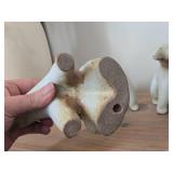Lot of (3) Polar Bear theme Stoneware Clay Table Statues 5"