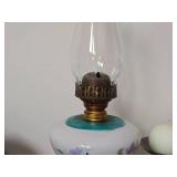 17 1/2" Floral theme Victorian Oil Lamp