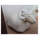 Lot of (2) Ceramic Table Figurines - Ram and Armadillo