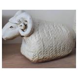 Lot of (2) Ceramic Table Figurines - Ram and Armadillo