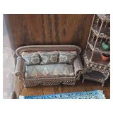 Doll House Vintage style 1:12 Scale Living Room with Furniture in a Wood/Glass or Plexiglas Display