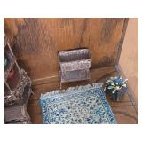 Doll House Vintage style 1:12 Scale Living Room with Furniture in a Wood/Glass or Plexiglas Display