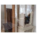 Doll House Display with Wood Turntable - 1:12 Scale Victorian Fireplaces and Bench.