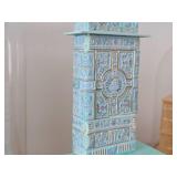 9 1/2" Miniature Doll House Vintage Tiled Chimney Stove (Kakelugn) 1:12 Scale Replica