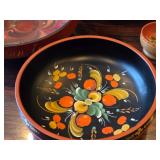 Lot of (4) Vintage Norwegian Rosemaling Wooden Bowls 11", 9", 8" and 3"